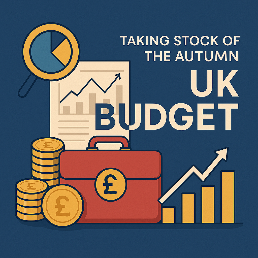 Image with title "Taking stick of the autumn UK budget" where MyCompliance speaks about its impact and implications for Compliance